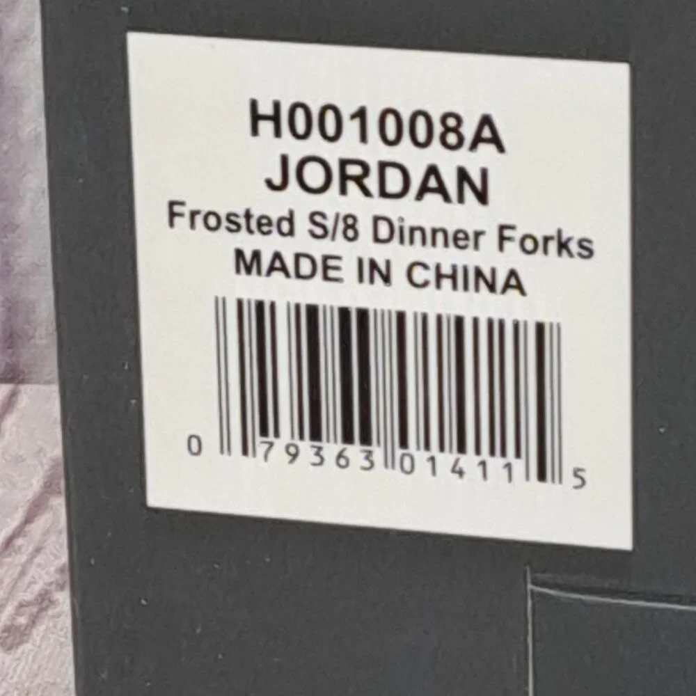 New Oneida Jordan Frosted Stainless Silverware 8pc‎  Dinner Forks 7.5”